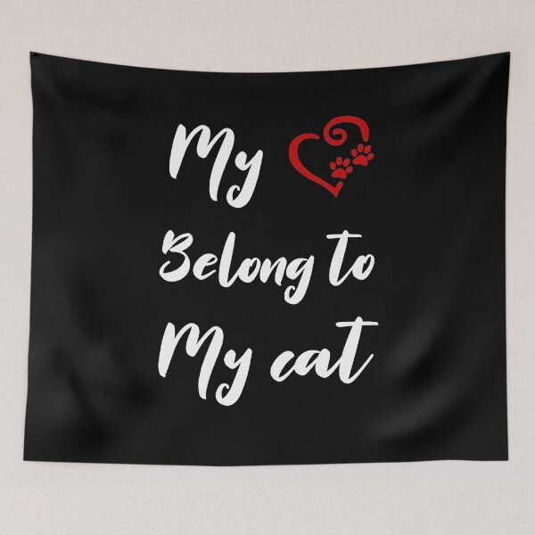 Item preview, Funny Valentine's Day Saying: My Heart Belongs To My Cat designed and sold by AMINE  ★★★★★.