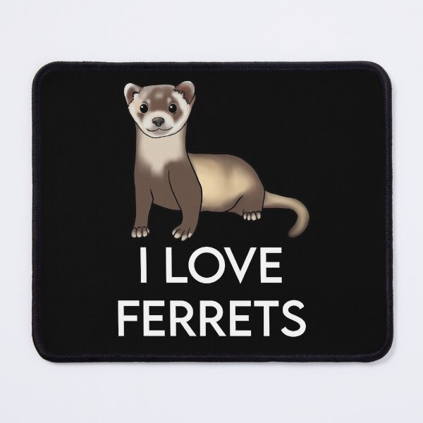 Artikelvorschau, Ich liebe Frettchen für Frettchenliebhaber, weiß entworfen und verkauft von Mochi-Merch.
