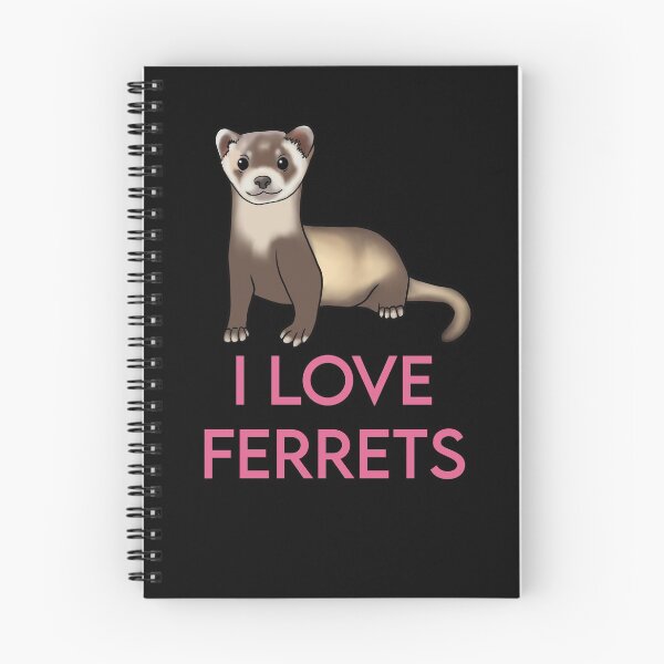 Aperçu de l'œuvre J'aime les furets pour les amoureux des furets, rose créée et vendue par Mochi-Merch.