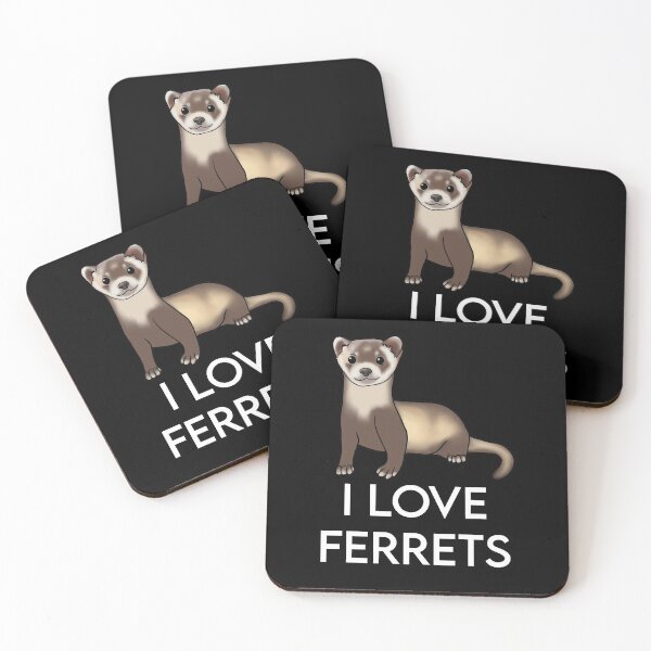 Artikelvorschau, Ich liebe Frettchen für Frettchenliebhaber, weiß entworfen und verkauft von Mochi-Merch.