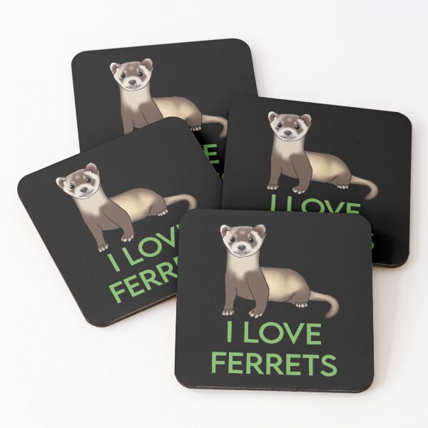 Artikelvorschau, I Love Ferrets für Ferret-Liebhaber, Grün entworfen und verkauft von Mochi-Merch.