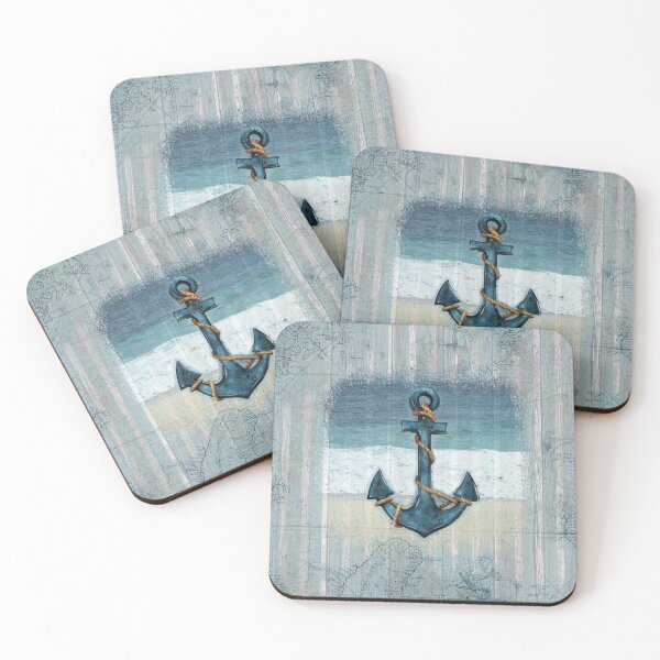 Item preview, Nautical Sailing Ship Anchor With Vintage World Map designed and sold by ChicoryJunction.
