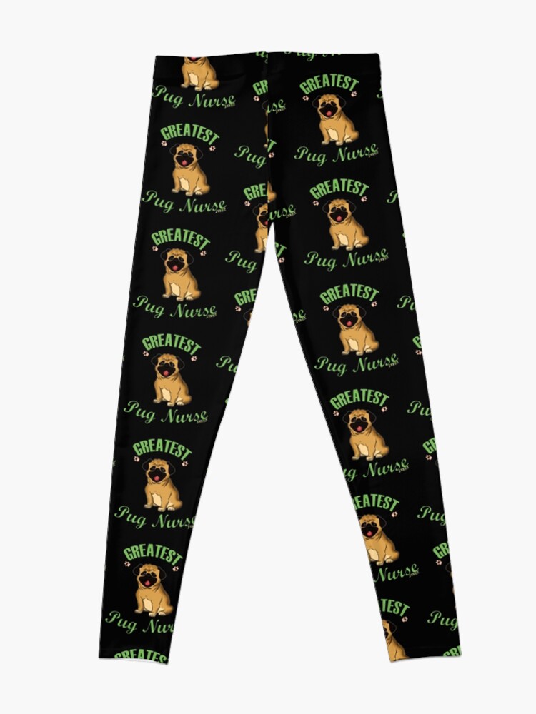 Disover Cute Happy Face Pug With Best Pug Nurse Ever Leggings