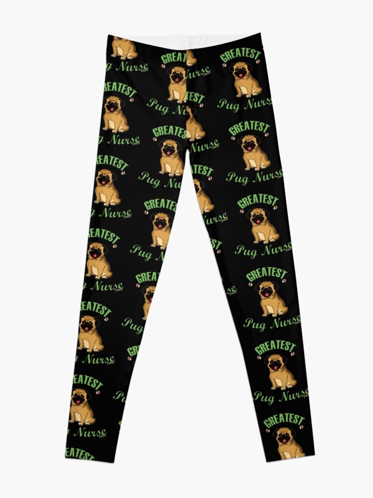 Disover Cute Happy Face Pug With Best Pug Nurse Ever Leggings
