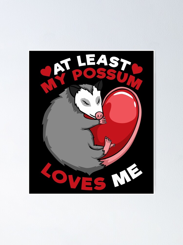 Possum Love Red Valentine Heart Opossum Lovers T Possum Poster For