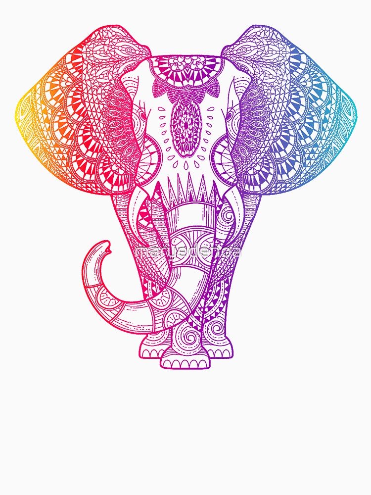 Colorful Rainbow Elephant by maryedenoa