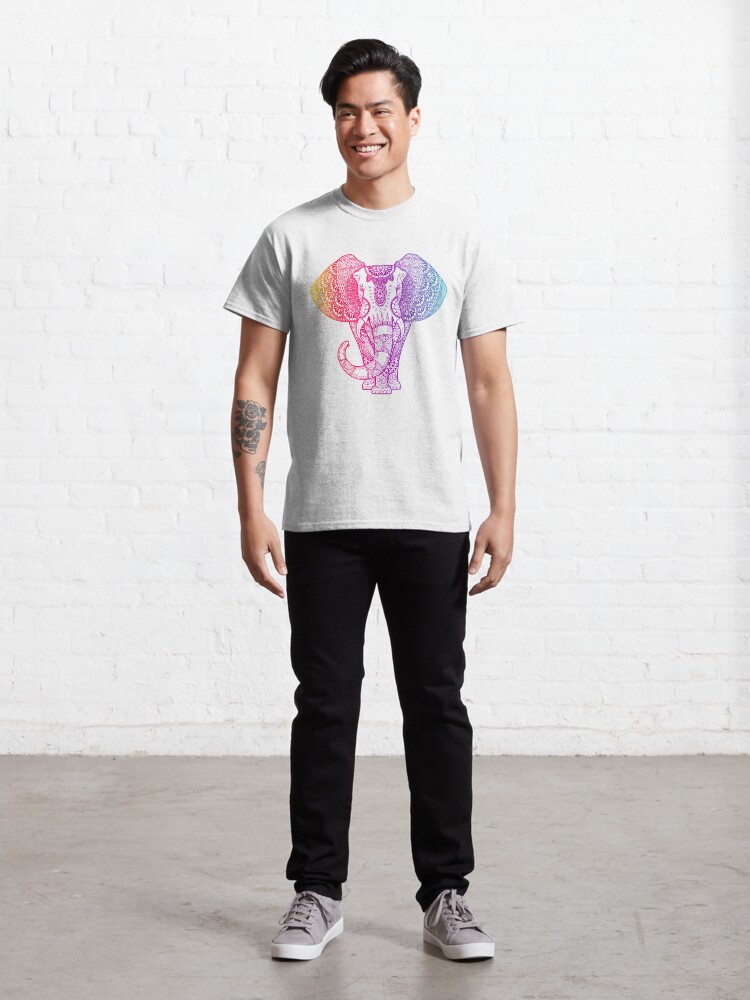 Alternate view of Colorful Rainbow Elephant Classic T-Shirt