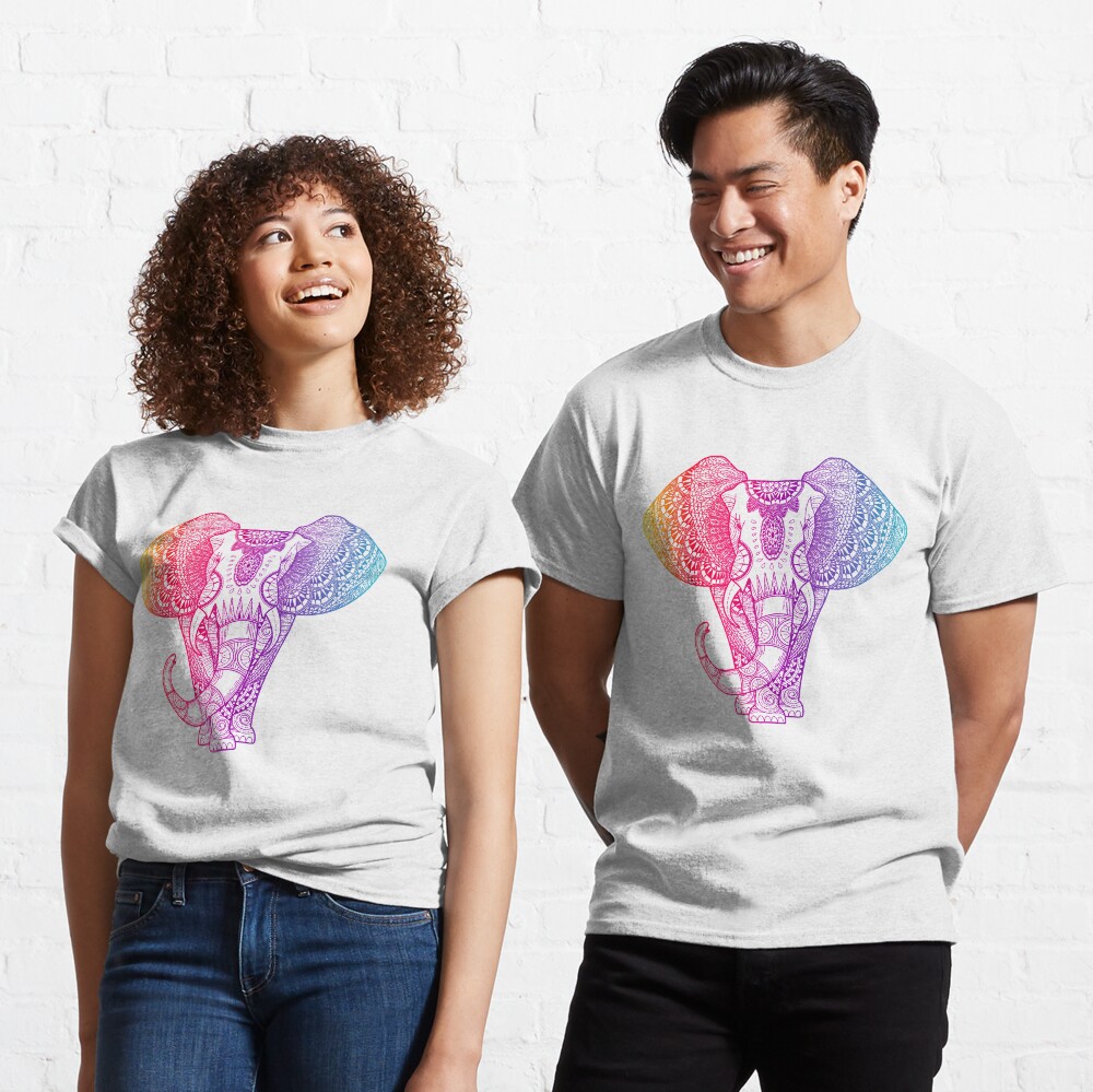 Colorful Rainbow Elephant Classic T-Shirt