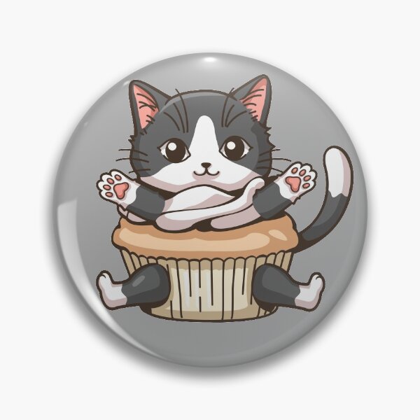 Item preview, Cupcat, Cute Cat In Cupcake, Toe Bean Lover, Black and White Cat, Muffin Cat designed and sold by DearSunny.