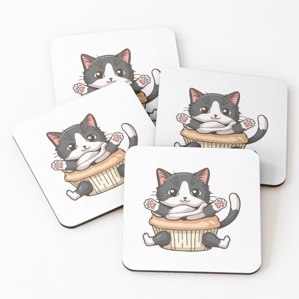 Item preview, Cupcat, Cute Cat In Cupcake, Toe Bean Lover, Black and White Cat, Muffin Cat designed and sold by DearSunny.