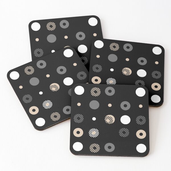 Item preview, Brown Gray Black White Stripe Circle Dot Pattern Pairs DE 2022 Trending Color Cliff's View DEC720 designed and sold by ColorOfTheYears.