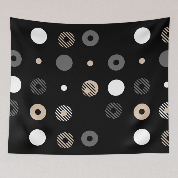 Aperçu de l'œuvre Brown Gray Black White Stripe Circle Dot Pattern Pairs DE 2022 Trending Color Cliff's View DEC720 créée et vendue par ColorOfTheYears.