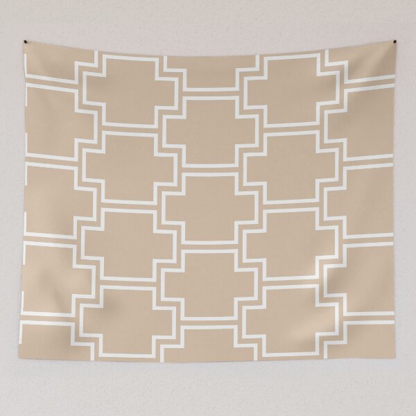 Aperçu de l'œuvre Brown and White Tessellation Line Pattern 2 Pairs DE 2022 Trending Color Cliff's View DEC720 créée et vendue par ColorOfTheYears.