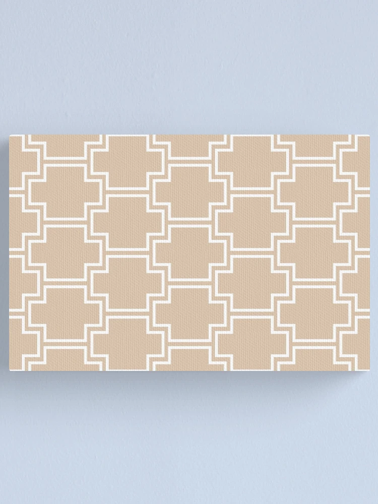 Imagen 1 de 3, Lienzo con la obra Brown and White Tessellation Line Pattern 2 Pairs DE 2022 Trending Color Cliff's View DEC720, diseñada y vendida por ColorOfTheYears.