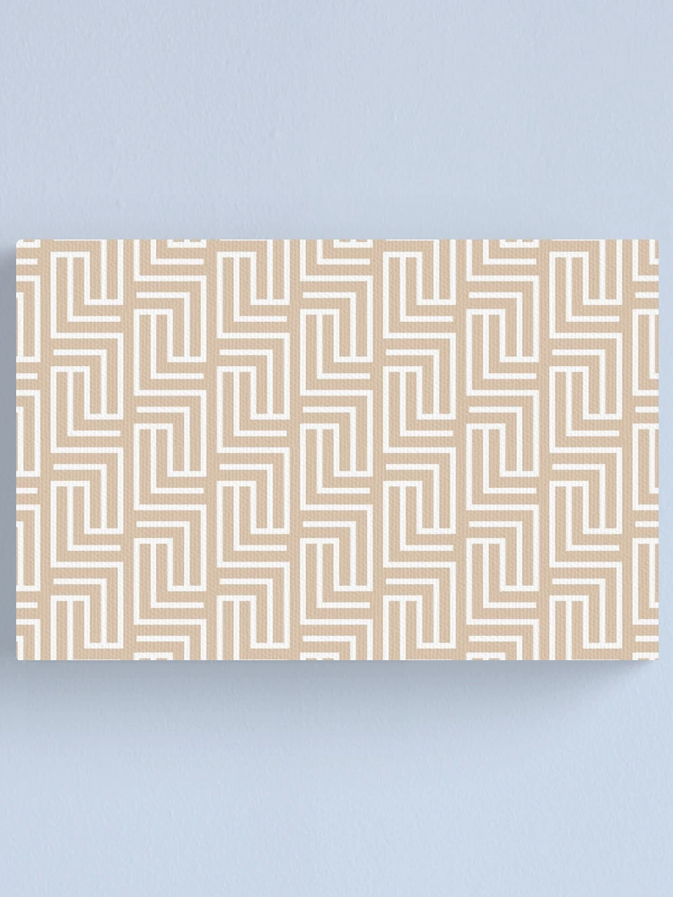 Imagen 1 de 3, Lienzo con la obra Brown and White Tessellation Line Pattern Pairs DE 2022 Trending Color Cliff's View DEC720, diseñada y vendida por ColorOfTheYears.