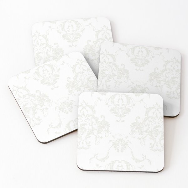 Item preview, Chiffon and White Damask Scroll Baroque Pattern Pairs DE 2022 Trending Color Almond Milk DEHW01 designed and sold by ColorOfTheYears.