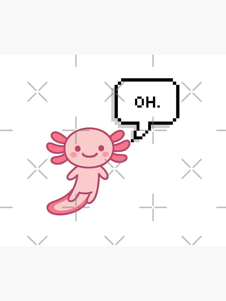 Oh Meme For An Axolotl Pink Chibi Kawai Axolotl Tapestry By