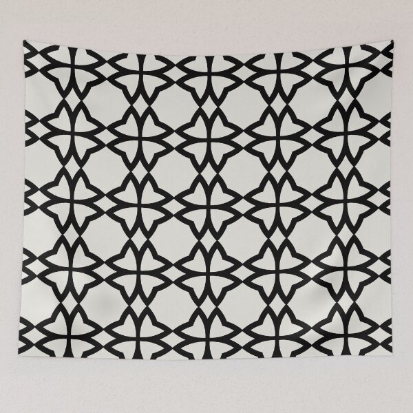 Item preview, Black and Chiffon Symmetrical Flower Pattern Pairs DE 2022 Trending Color Almond Milk DEHW01 designed and sold by ColorOfTheYears.