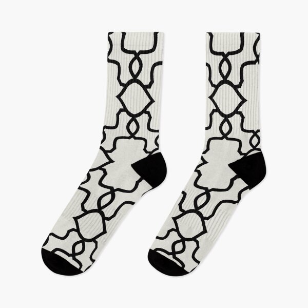 Aperçu de l'œuvre Black and Chiffon Ornamental Shape Pattern 4 Pairs DE 2022 Trending Color Almond Milk DEHW01 créée et vendue par ColorOfTheYears.