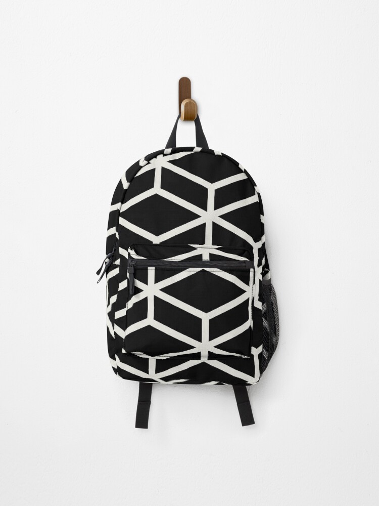 Thumbnail 1 von 3, Rucksack, Black and Chiffon Tessellation Line Pattern 8 Pairs DE 2022 Trending Color Almond Milk DEHW01 designt und verkauft von ColorOfTheYears.