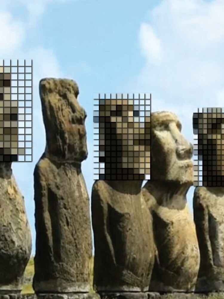 Thumbnail 4 of 4, iPhone Case, Easter Island Pixels designed and sold by BullishGraphics.