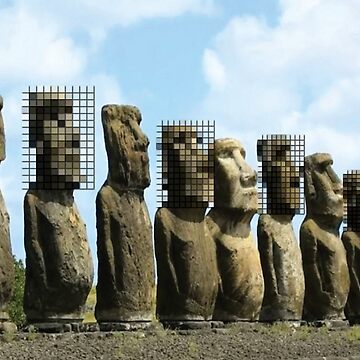 Artwork thumbnail, Easter Island Pixels by BullishGraphics