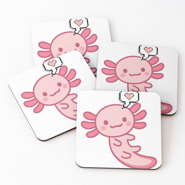 Item preview, LOVE heart - Axolotl funny memes - Pink chibi kawai Axolotl designed and sold by Zeeprint ★★★★★.