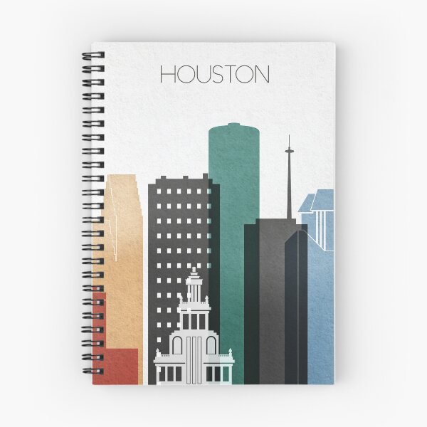 Aperçu de l'œuvre Skyline de Houston, paysage urbain du Texas, accessoires de Houston créée et vendue par DimDom.