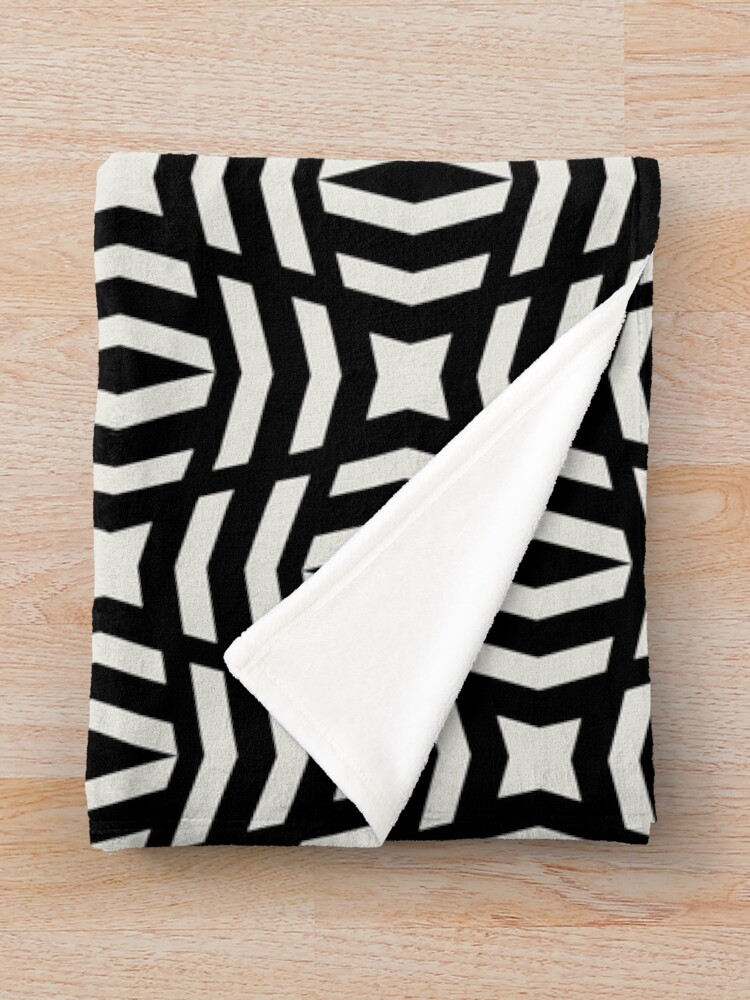 Imagen 3 de 6, Manta con la obra Black and Chiffon Tessellation Line Pattern 26 Pairs DE 2022 Trending Color Almond Milk DEHW01, diseñada y vendida por ColorOfTheYears.