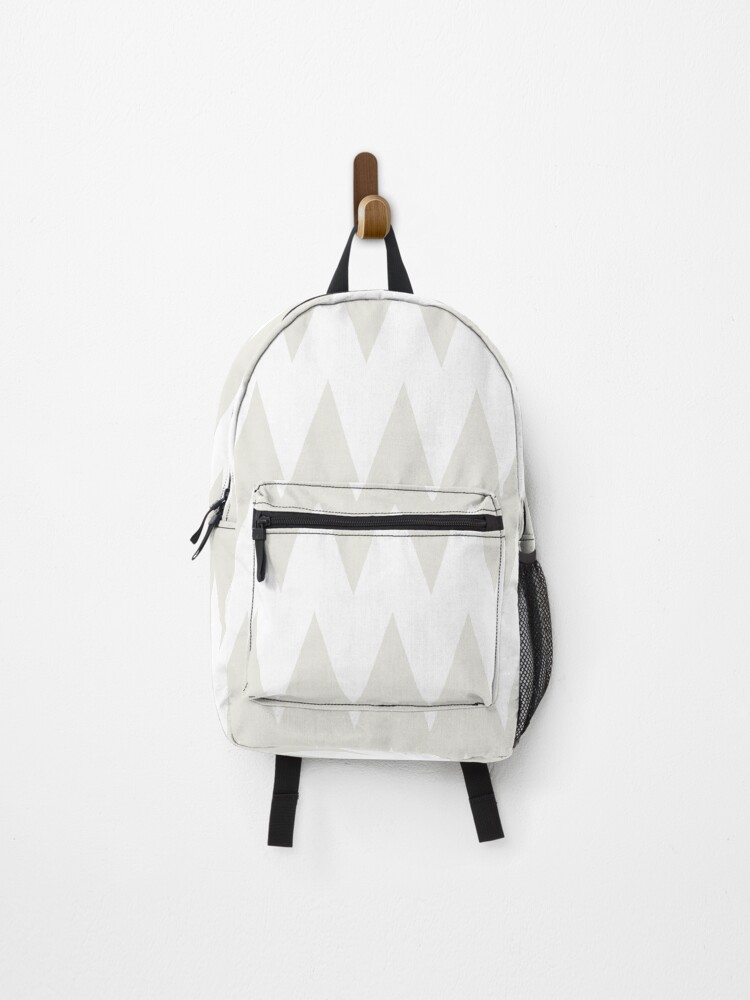 Thumbnail 1 von 3, Rucksack, Chiffon and White Zig Zag Pointed Stripe Pattern Pairs DE 2022 Trending Color Almond Milk DEHW01 designt und verkauft von ColorOfTheYears.