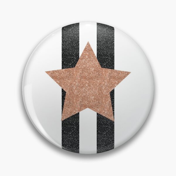 Item preview, black & white stripes with rosegold star designed and sold by dddesignsnj.