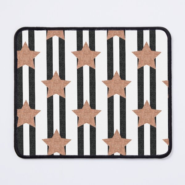 Item preview, black & white stripes with rosegold star designed and sold by dddesignsnj.