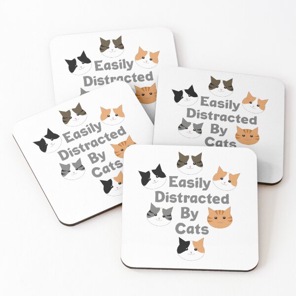 Item preview, Easily distracted by cats designed and sold by KaisPrints.