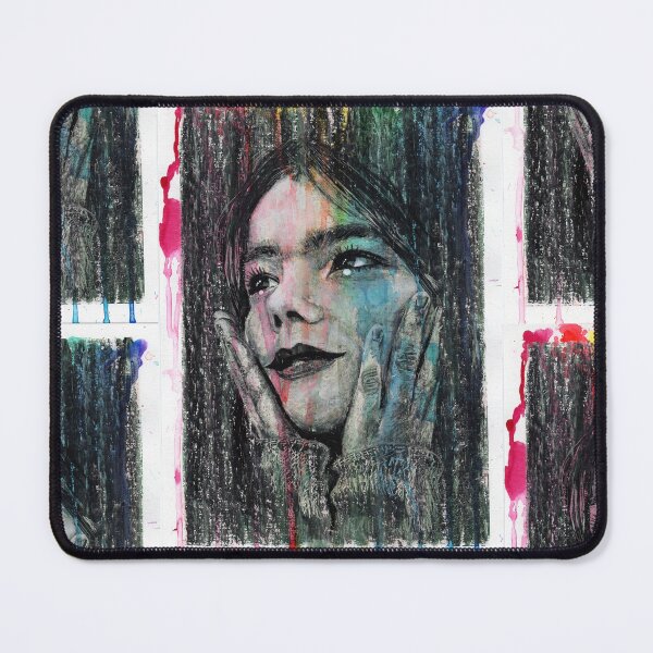 Item preview, Björk - Hand Drawn Oil and Ink Portrait designed and sold by HRHildebrand.