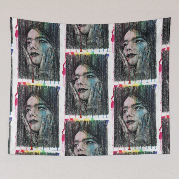 Item preview, Björk - Hand Drawn Oil and Ink Portrait designed and sold by HRHildebrand.