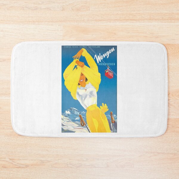 Item preview, 1945 SWITZERLAND Wengen Ski Travel Poster designed and sold by retrographics.