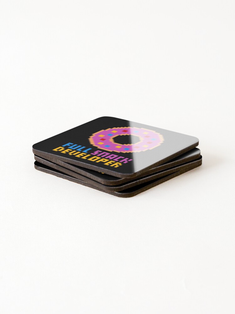 Thumbnail 4 of 5, Coasters (Set of 4), Full Snack Developer - Software Engineering designed and sold by deadlypixel.