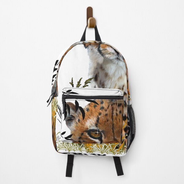 Item preview, Beautiful Cheetah | Green and Orange Foliage | Jungle | White designed and sold by BoastInArt.
