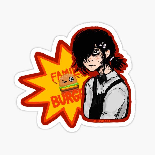 "Kobeni Higashiyama Family Burger Chainsaw man" Sticker by canidteeth