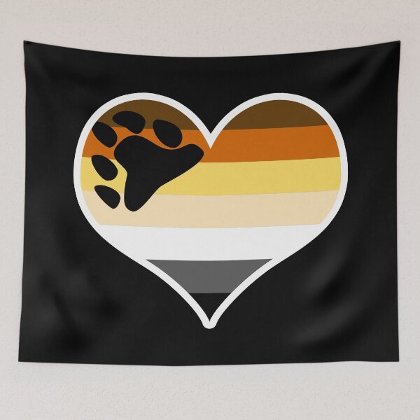 Item preview, Brotherhood of Bears Pride Flag Heart designed and sold by PKHalford.