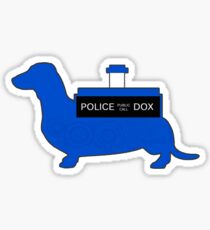 Dachshund Lovers - Tardis Blue Sticker