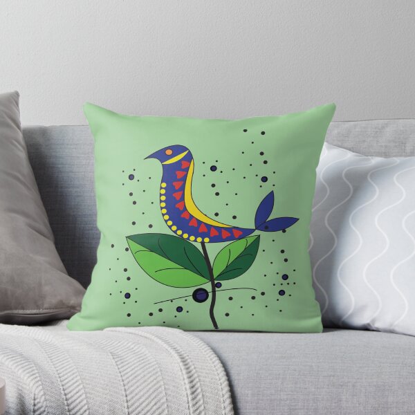 color bird1 Throw Pillow