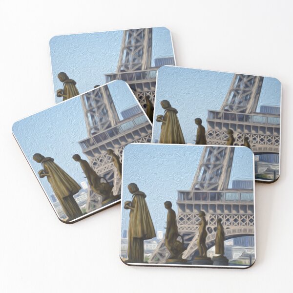 Item preview, Statues by Eiffel Tower Art designed and sold by GeekyGirlsGarb.