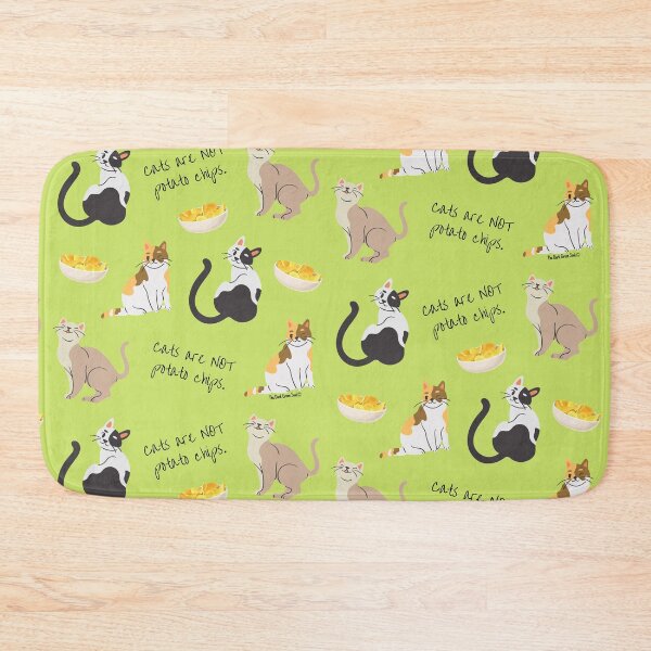 Item preview, Cats Are Not Potato Chips Pattern - Lime designed and sold by DarkGreenSoul.