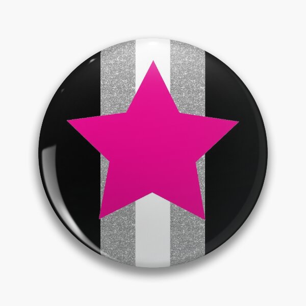 Item preview, silver & white stripe with hot pink star pouch designed and sold by dddesignsnj.
