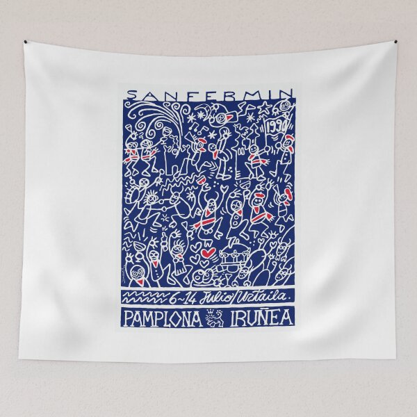 Item preview, 1990 SPAIN Pamplona Running Of The Bulls Poster designed and sold by retrographics.