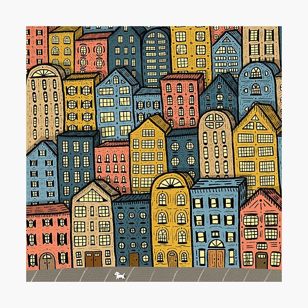 Item preview, Colorful City Building Architecture designed and sold by GillianMeilin.