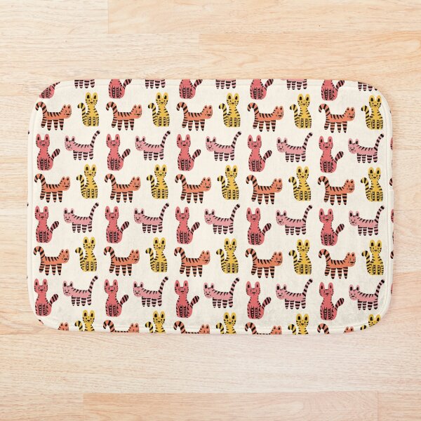 Item preview, Pink Orange Yellow Cat Pattern designed and sold by GillianMeilin.