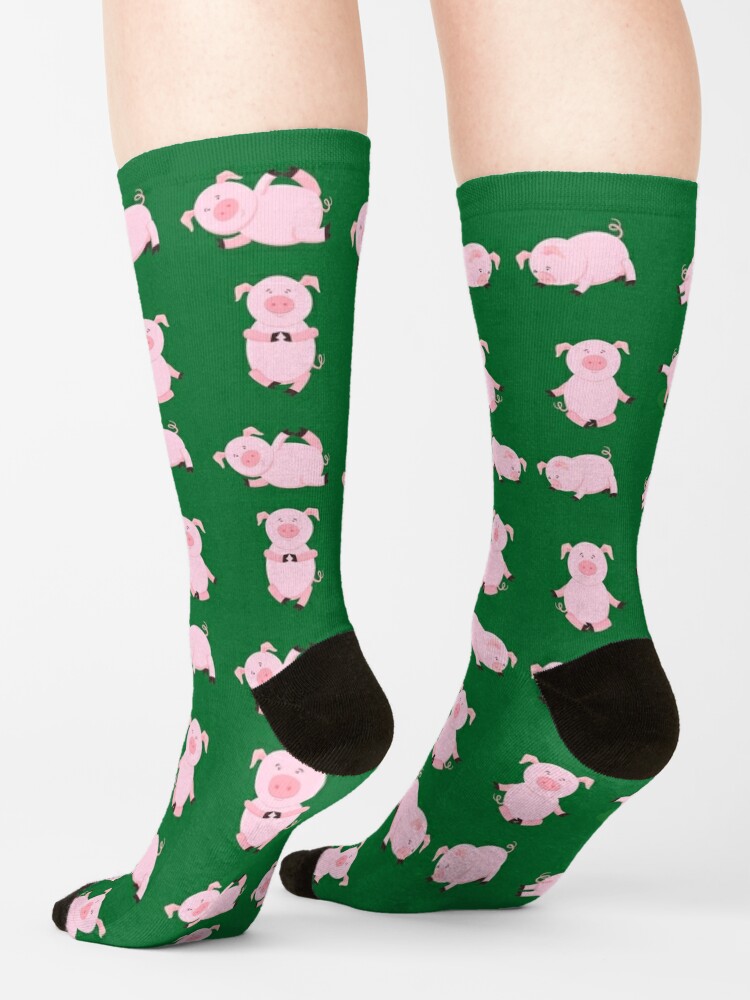 Pig Yoga pattern Funny Pig Animals Loves Yoga Socks Women Men Kids