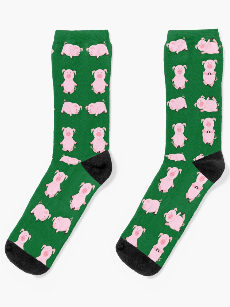Pig Yoga pattern Funny Pig Animals Loves Yoga Socks Women Men Kids